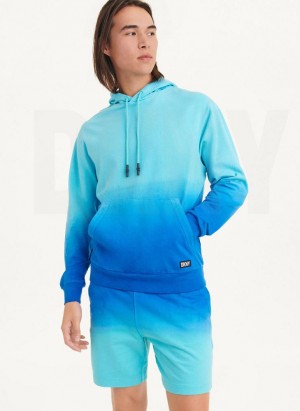 Hoodies DKNY Dipped Ombre ανδρικα μπλε | Greece_D0102