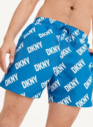 Σορτσ DKNY Allover Logo Swims ανδρικα μπλε | Greece_D0826