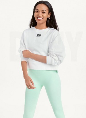 Φούτερ DKNY Balance Oversized Crewneck Pullover γυναικεια ασπρα | Greece_D1650