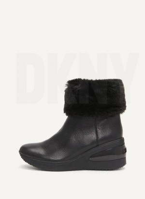 Μποτεσ DKNY Baxter Wedge γυναικεια μαυρα | Greece_D0101