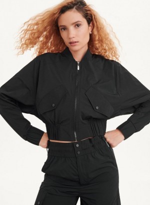 Μπουφαν DKNY Bomber γυναικεια μαυρα | Greece_D1189