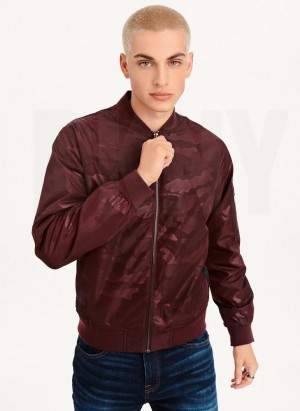 Μπουφαν DKNY Camo Bomber ανδρικα μπορντο | Greece_D1474