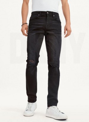 Τζιν DKNY Destructed Denim ανδρικα μαυρα | Greece_D0578