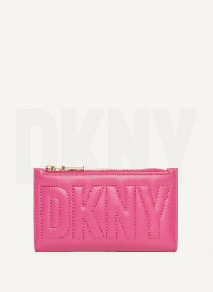 πορτοφολια DKNY Elsa Bifold Card Holder γυναικεια ροζ | Greece_D0493