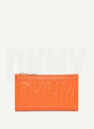 πορτοφολια DKNY Elsa Bifold Card Holder γυναικεια πορτοκαλι | Greece_D0839