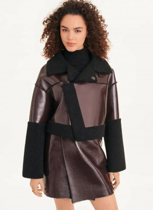 Μπουφαν DKNY Faux Shearling γυναικεια καφε | Greece_D0278