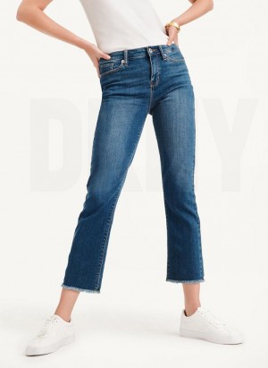 Τζιν DKNY Foundation - Slim Stright Crop γυναικεια μπλε | Greece_D1680