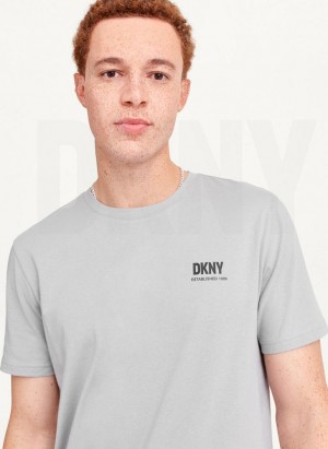 μπλουζακια DKNY Left Chest ανδρικα γκρι | Greece_D0308