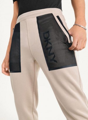 Παντελονι DKNY Mesh Pocket Logo ανδρικα Χακί | Greece_D0199