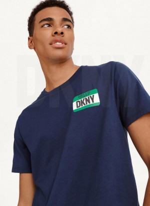 μπλουζακια DKNY Nametag ανδρικα σκουρο μπλε | Greece_D0940