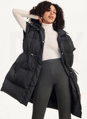 παλτό DKNY Oversized Puffer With Zip Sleeves γυναικεια μαυρα | Greece_D0246