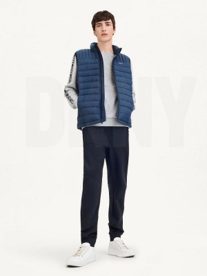 Μπουφαν DKNY Packable Καπιτονέ Vest ανδρικα σκουρο μπλε | Greece_D0342