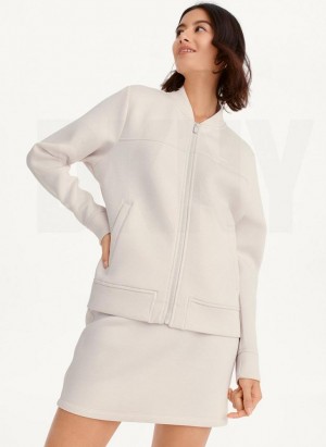 Μπουφαν DKNY Perforated Scuba Bomber γυναικεια καφε | Greece_D1545