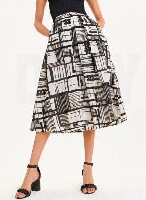 φουστεσ DKNY Printed βαμβακερα Voile γυναικεια μαυρα Πολύχρωμο | Greece_D1948