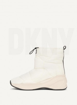 Μποτεσ DKNY Puffy Wedge γυναικεια ασπρα | Greece_D0524