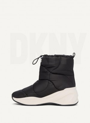 Μποτεσ DKNY Puffy Wedge γυναικεια μαυρα | Greece_D1125