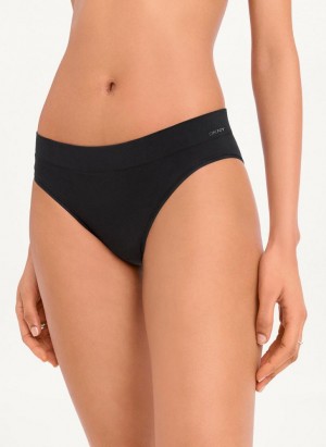 κιλότο DKNY Seamless Litewear Rib Μπικίνι γυναικεια μαυρα | Greece_D1612