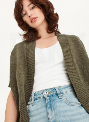 Πουλόβερ DKNY Shrug κοντο Sleeve Cardigan γυναικεια πρασινο | Greece_D0186