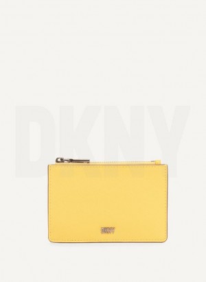 πορτοφολια DKNY Sidney Key Card Case γυναικεια κίτρινα | Greece_D0376