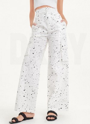 Παντελονι DKNY Splatter Print γυναικεια ασπρα Πολύχρωμο | Greece_D0167