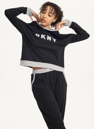 Πιζάμες DKNY Top And Jogger Sleep Set γυναικεια μαυρα | Greece_D0535