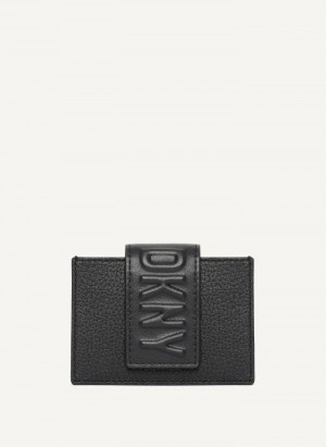 πορτοφολια DKNY Uptown δερματινα Card Case γυναικεια μαυρα | Greece_D0105