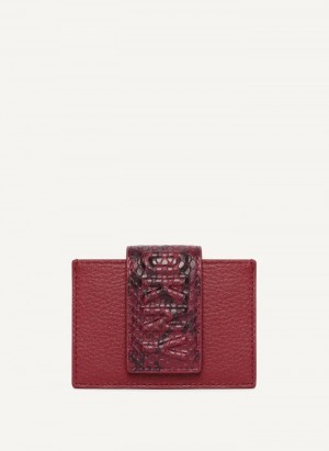 πορτοφολια DKNY Uptown δερματινα Card Case ανδρικα κοκκινα | Greece_D1038