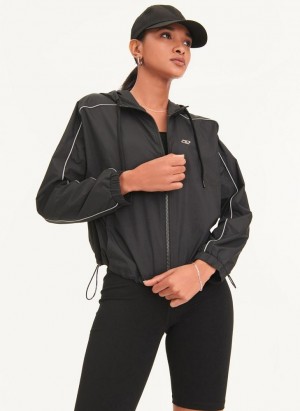 Μπουφαν DKNY Windbreaker With Reflective Taping γυναικεια μαυρα | Greece_D1901