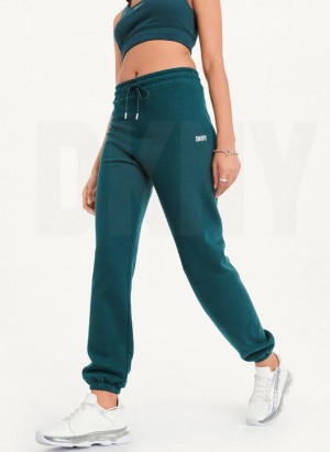 Παντελονι Jogger DKNY Metallic Logo γυναικεια σκούρο πρασινο | Greece_D1877