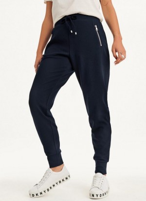 Παντελονι Jogger DKNY Pull On γυναικεια σκουρο μπλε | Greece_D1329