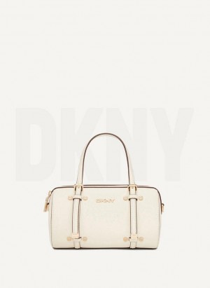 τσάντεσ χιαστί DKNY Bo Mini Duffle γυναικεια ασπρα χρυσο χρωμα | Greece_D1543