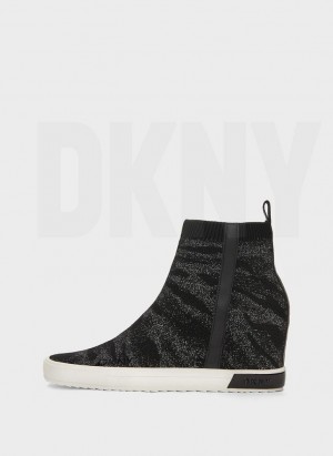 Αθλητικα Παπουτσια DKNY Cali Wedge γυναικεια μαυρα | Greece_D1260