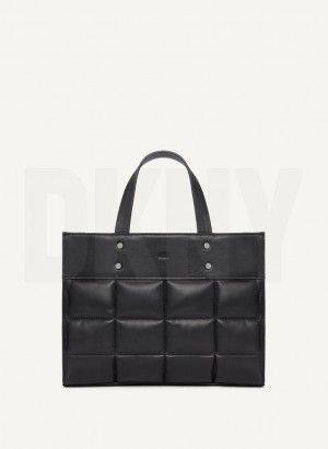 τσάντεσ χιαστί DKNY Globalist Small Καπιτονέ Book Tote γυναικεια μαυρα | Greece_D0513