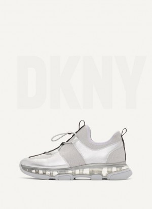 Αθλητικα Παπουτσια DKNY Tace Slip On γυναικεια ασημι λεβάντα | Greece_D0482