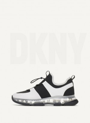 Αθλητικα Παπουτσια DKNY Tace Slip On γυναικεια μαυρα ασπρα | Greece_D0872