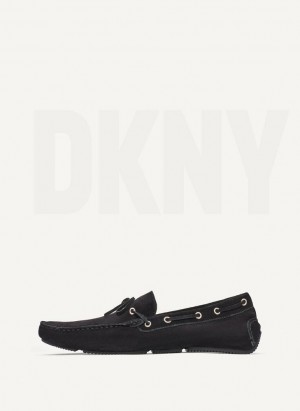 Αθλητικα Παπουτσια DKNY σουετ Driver Moccasin ανδρικα μαυρα | Greece_D0551