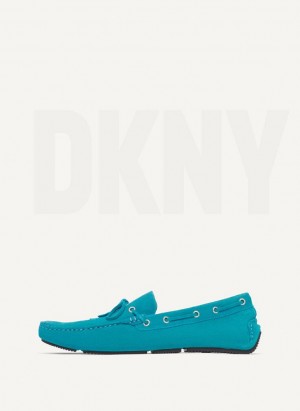 Αθλητικα Παπουτσια DKNY σουετ Driver Moccasin ανδρικα τυρκουάζ | Greece_D1051