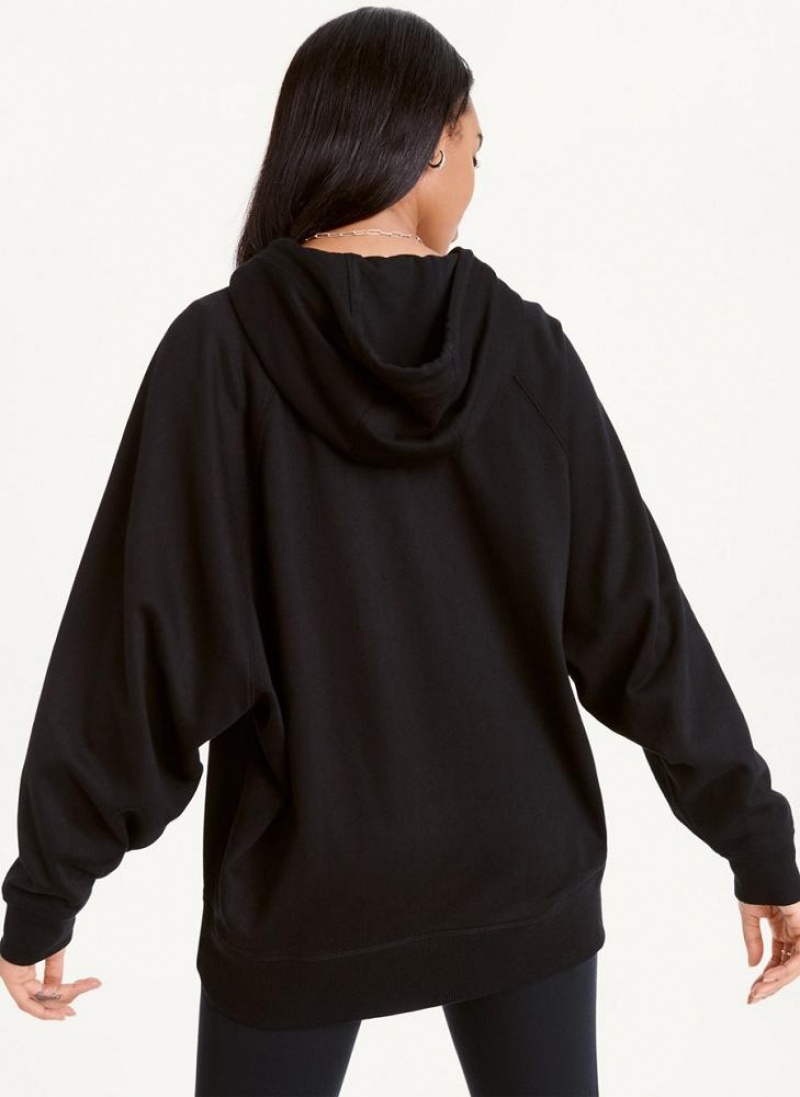 Hoodies DKNY Balance Oversized Full Zip γυναικεια μαυρα | Greece_D1870