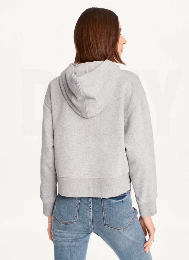 Hoodies DKNY Cropped Boyfriend γυναικεια γκρι | Greece_D1620