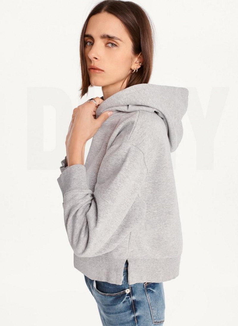 Hoodies DKNY Cropped Boyfriend γυναικεια γκρι | Greece_D1620