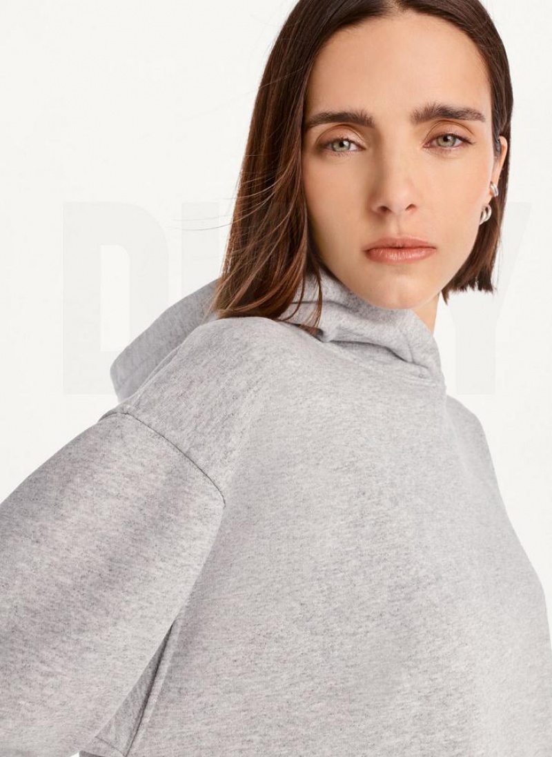 Hoodies DKNY Cropped Boyfriend γυναικεια γκρι | Greece_D1620