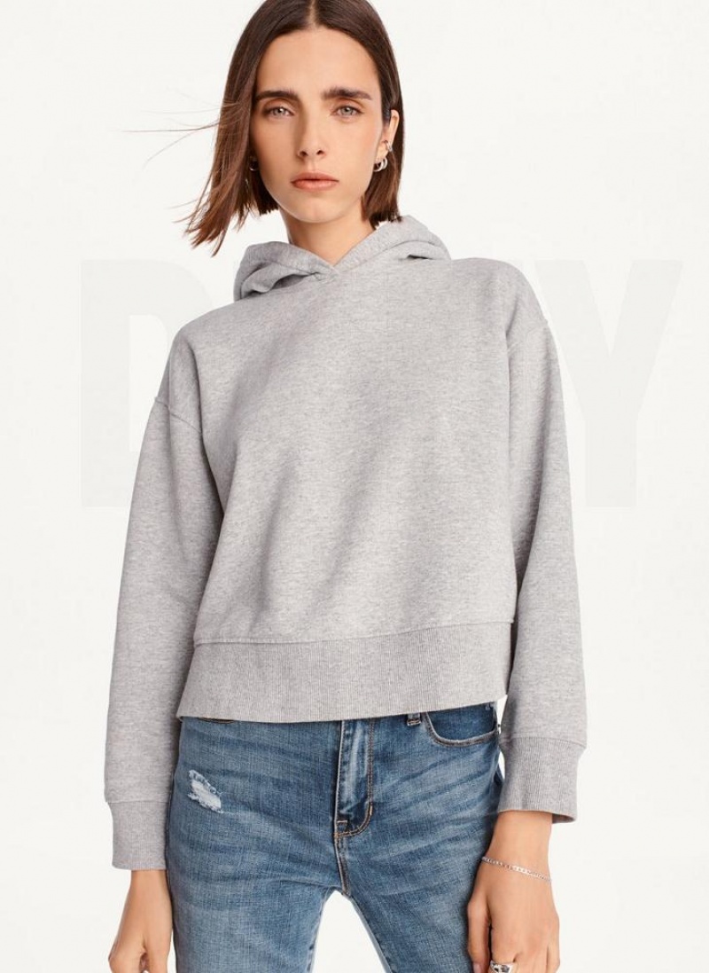 Hoodies DKNY Cropped Boyfriend γυναικεια γκρι | Greece_D1620