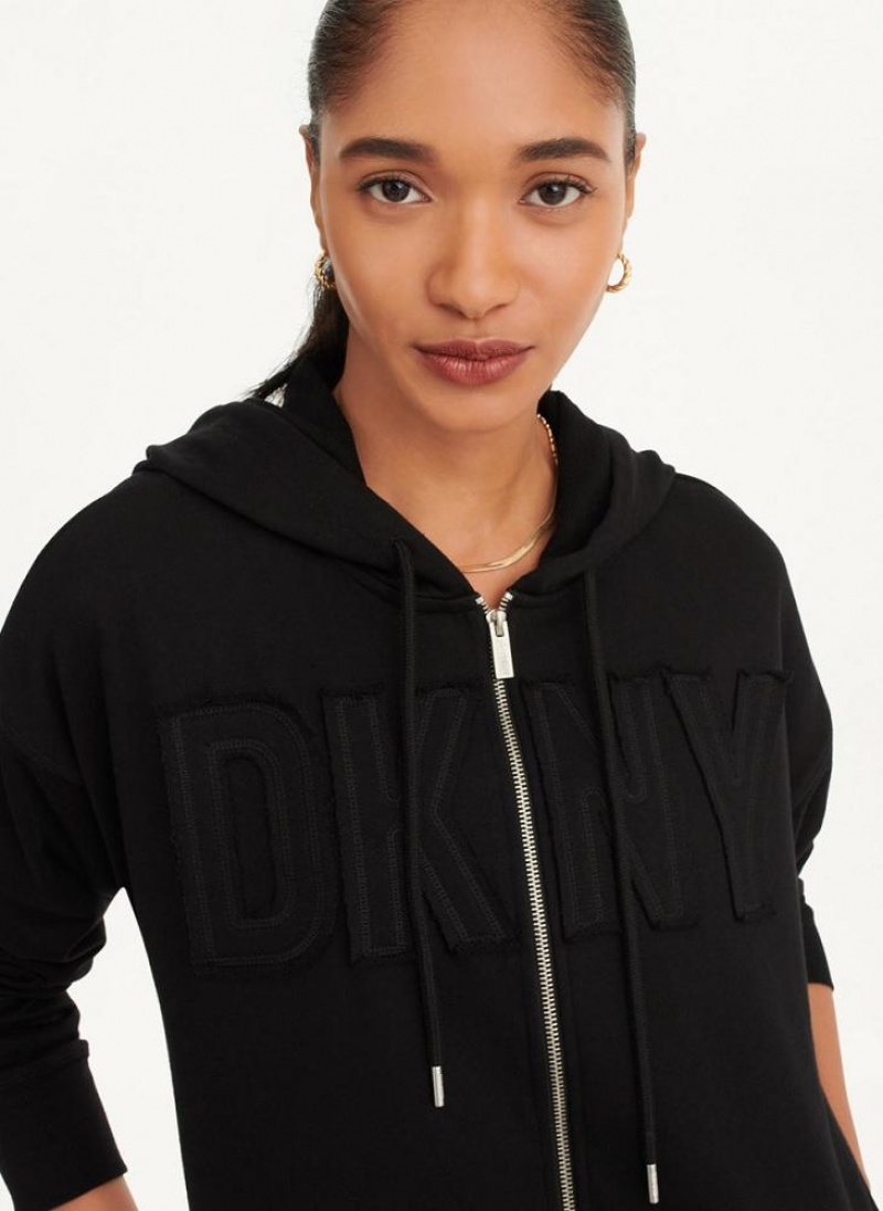 Hoodies DKNY Exploded Applique Logo γυναικεια μαυρα | Greece_D0300