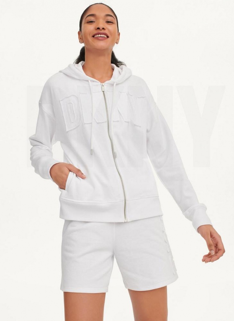 Hoodies DKNY Exploded Applique Logo γυναικεια ασπρα | Greece_D0358