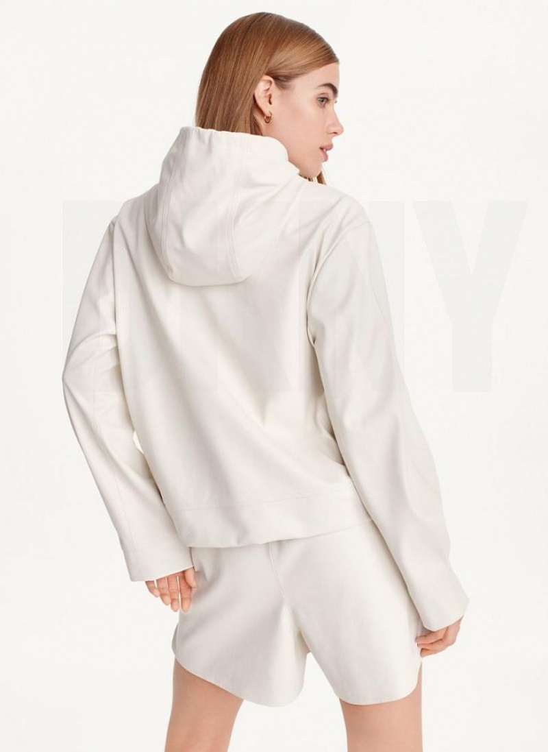 Hoodies DKNY Faux δερματινα γυναικεια ασπρα | Greece_D1666