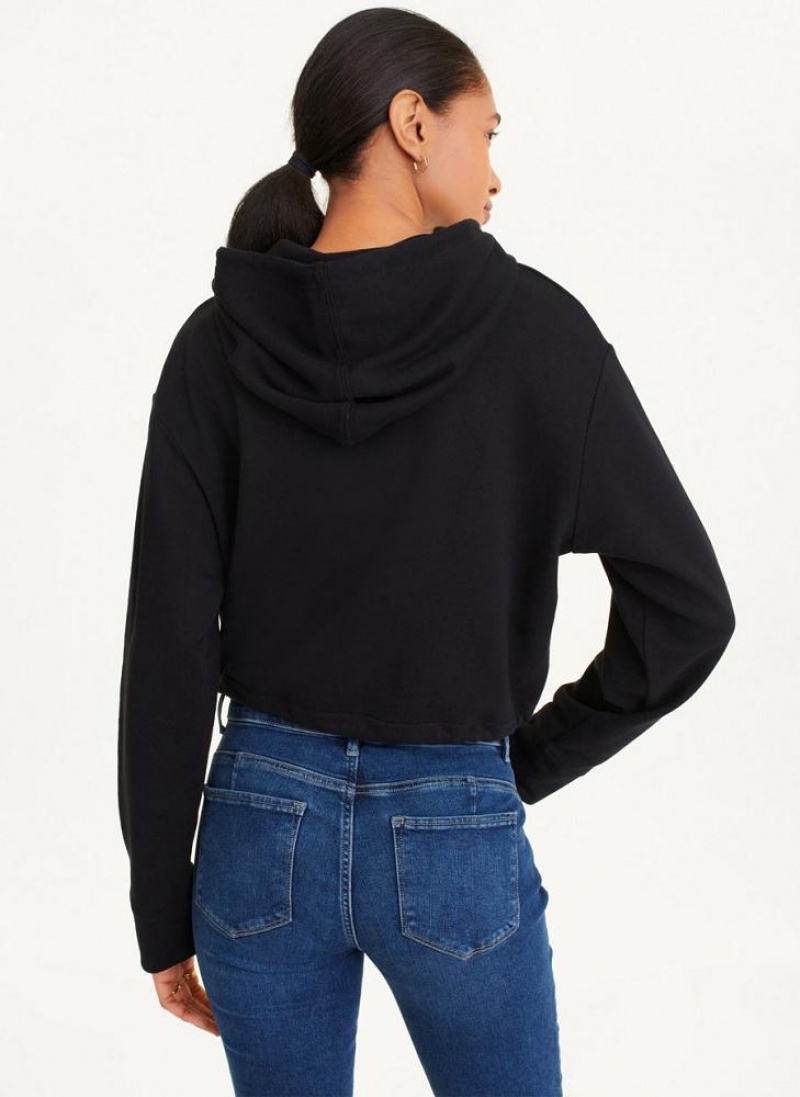 Hoodies DKNY French Terry Cropped γυναικεια μαυρα | Greece_D1725