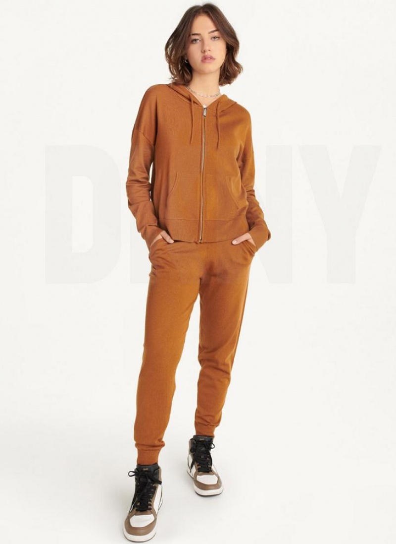 Hoodies DKNY Knit γυναικεια καφε | Greece_D0381