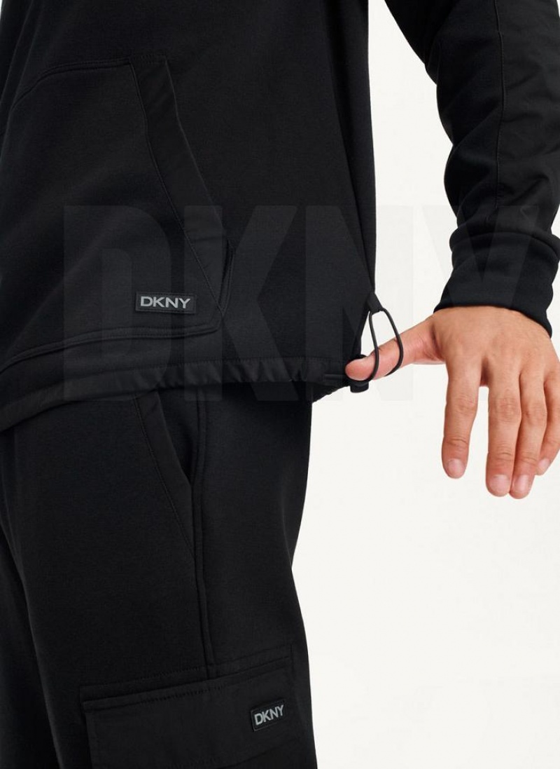 Hoodies DKNY Lounge Half Zip ανδρικα μαυρα | Greece_D1863