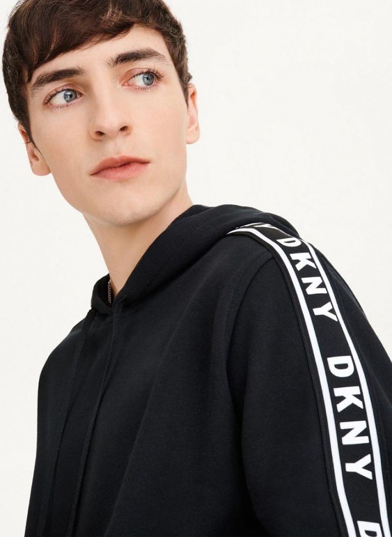 Hoodies DKNY Taped Logo ανδρικα μαυρα | Greece_D0384