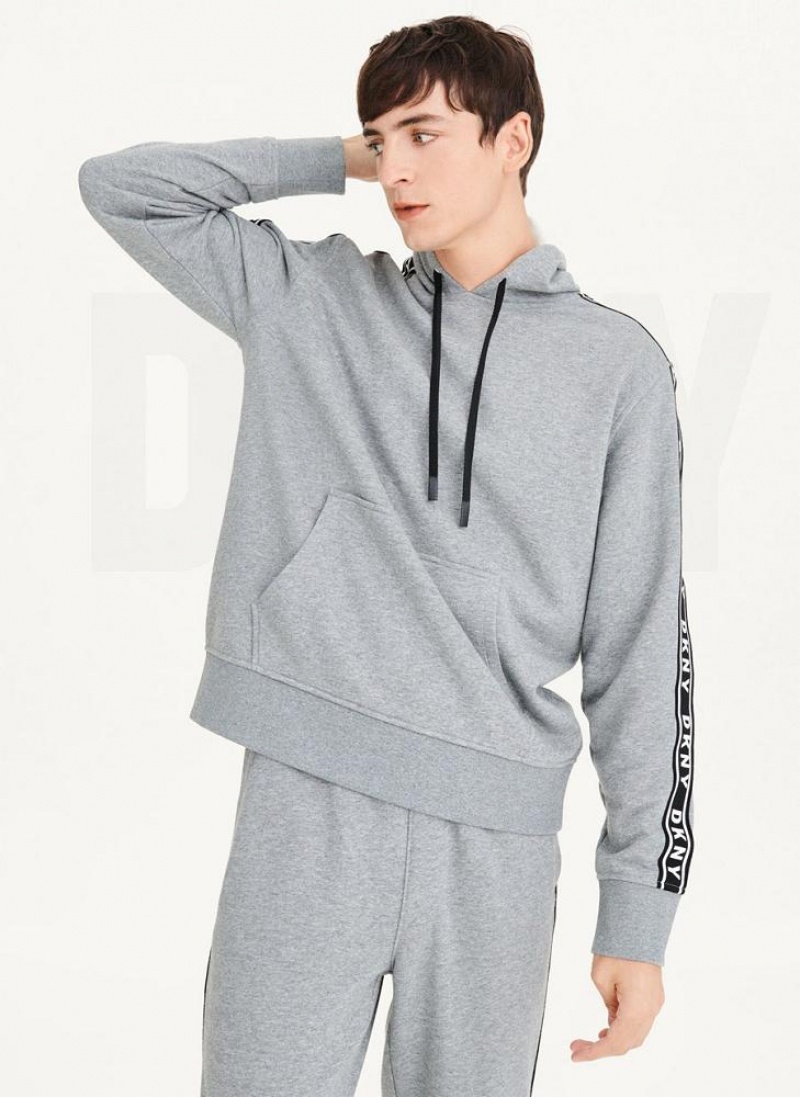 Hoodies DKNY Taped Logo ανδρικα γκρι | Greece_D0466